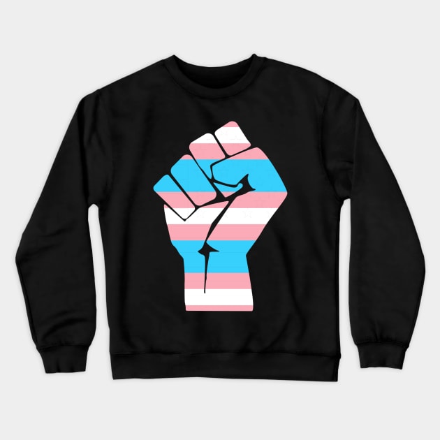 Resist Fist Transgender Flag Trans Pride Crewneck Sweatshirt by Kimmicsts